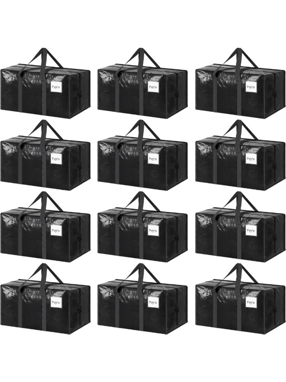 12 Pack Heavy Duty Large Moving Bags with Strong Zipper - Durable Storage